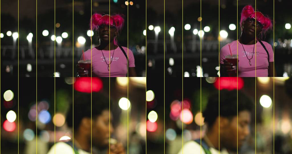 YWTC Streetside nighttime interview contact sheet